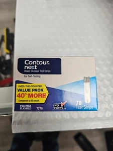 Contour Next 70ct Diabetic Test Strips Expires 08/30/2026 to 11/31/2026 - Picture 1 of 3