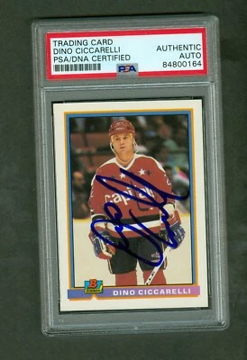 Карта Боумена с автографом Дино Чиккарелли 1991-92 No302 Capitals в чехле PSA/DNA - Изображение 1 из 2