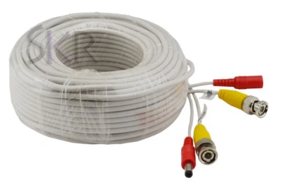 Sikker 60/120/200 feet CCTV BNC Video 12v DC Power HD Security camera cable lot  - Image 1 of 2