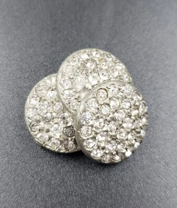 Silvertone Strass Cluster Brosche - Bild 1 von 3
