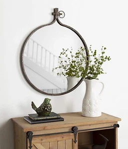 Bathroom Vanity Mirror Industrial Round Wall Boho Vintage Rustic Farm Country - Picture 1 of 24