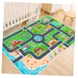 Kids Carpet Playmat Car Rug, Car Rug for Kids Toy Cars and 4×6ft/47×71in Green - Picture 1 of 7