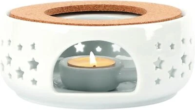 Aquecedor de bule de cerâmica com base de aquecimento, perfeito para manter chá ou café quente - Imagem 1 de 4