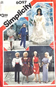 Muñeca Simplicity Años 80 Armario Barbie, Patrón Brooke 6097 Talla 11.5" Alto SIN CORTAR - Imagen 1 de 2