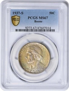 Boone Commemorative Silver Half Dollar 1937-S MS67 PCGS - Picture 1 of 4
