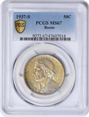 Boone Commemorative Silver Half Dollar 1937-S MS67 PCGS - Image 1 of 4