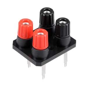 2pcs x 4 Way Jack Outlet Spring Push Release Connector Speaker Terminal Strip - Picture 1 of 3