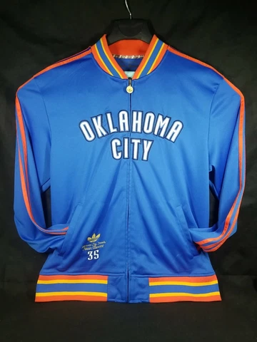 Adidas Oklahoma City Thunder Kevin Durant #35 Jacket Size XL Men's Stitched Zip Cover