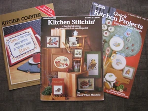 COUNTRY KITCHEN Cross Stitch Books - Lot of 3 - Picture 1 of 16