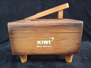 VINTAGE KIWI - AGED PATINA- WOOD SHOE SHINE BOX - Picture 1 of 21