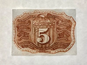 ~ US FRACTIONAL CURRENCY SPECIMEN 5 CENTS - SECOND 2nd ISSUE FR 1232 SP REVERSE - Picture 1 of 2