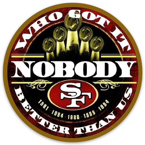 San Francisco 49ers Who Got it Better Than Us - NOBODY logo Type Round MAGNET Cover