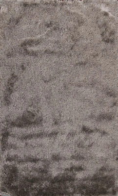 Thick-Plush Modern Shaggy Area Rug 6x9 Hand-Tufted Gray Carpet - Image 1 of 4
