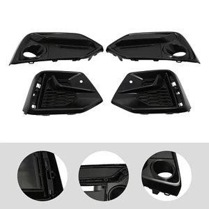 FOR 19-21 CIVIC HATCHBACK TRIM FRONT AND REAR BUMPER FOG LIGHT GARNISH COVER SET - Picture 1 of 15