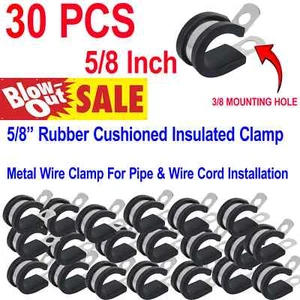 5/8" Inch Cable Clamp Rubber Cushioned Insulated Hose Clamp - 30 PC - Picture 1 of 1