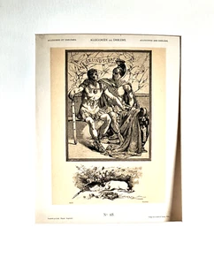 Grabado Gerlach & Schenk "Amistad" de Alegorías y Emblemas 12" X 15" - Imagen 1 de 7