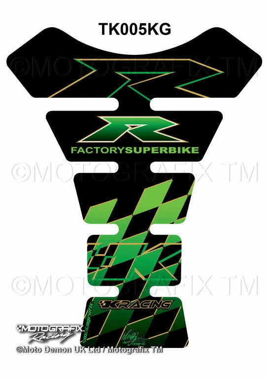 KAWASAKI ZX6/ZX7/ZX9/ZX10/ZX12/ZX14  3D Gel Tankpad MOTOGRAFIX Part:TK005KG Foto 1 de 1