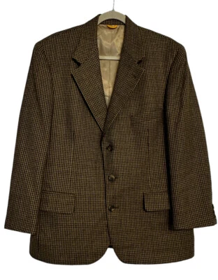 Bill Blass Vintage BrownTweed Wool Woven Blazer Sports Jacket Mens Sz 42R Lined - Image 1 of 4