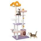 Cute Cat Tree for Indoor Cats 167 cm Multi-level Tall Cat Tower Kitten Activity