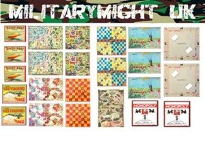 1/32 - 1/35 SCALE WW2 ALLIED BOARD GAMES PACK DIORAMA DECALS - Picture 1 of 1