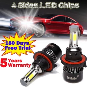 H13 9008 Hi/Lo 6000K White 1800W 270000LM 4-Sided LED Conversion Headlight KIT - Picture 1 of 9