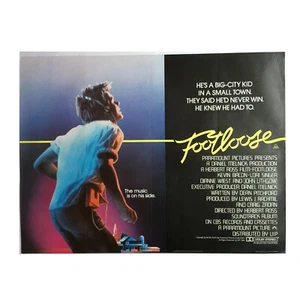 FOOTLOOSE (1984) RARE VINTAGE 40"x30" UK CINEMA QUAD POSTER   KEVIN BACON - Picture 1 of 6