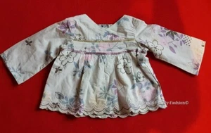 NEW M&S baby girl long sleeve embroidered floral mix top Newborn to 6-9 months - Picture 1 of 12