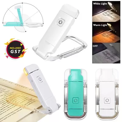2Brightness Levels Reading Light Flexible USB LED Clip On Book Rechargeable Lamp • 12.74$