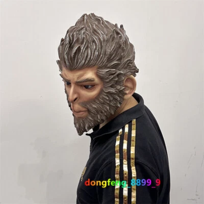 Wukong Monkey King Full Face Mask Hood Cosplay Props Latex Party Accessories - Image 1 of 4