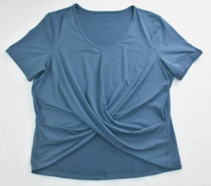 Lululemon Do the Daily Women's Shirt Size 8 Code Blue Short Sleeve Top Cross - Picture 1 of 9
