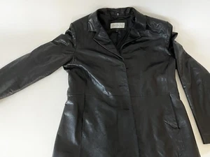 Chaqueta de cuero genuino Jones of New York para mujer talla grande ajustada con botones - Imagen 1 de 10