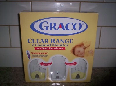ВИНТАЖНЫЙ Graco Clear Range 2-канальный монитор для детского звукового света с двойным приемником - Изображение 1 из 4