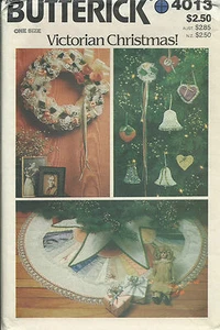 B 4013 sew pattern Victorian Christmas! TREE SKIRT KISSING BALL ORNAMENTS WREATH - Picture 1 of 2