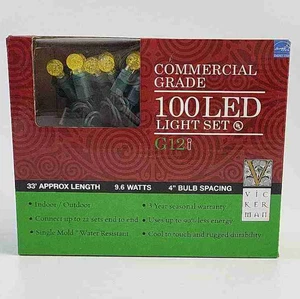 Vickerman 100 LED G12 Berry Christmas Lights - 33' With 4" Spacing - NIB - Picture 1 of 2