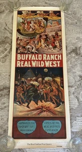 Buffalo Ranch Real Wild West Natives Lithograph Poster 38"x14.5” Dated 1975 - Picture 1 of 4