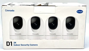 Cinnado 4 Pack D1 2K Resolution Pan/Tilt Indoor Security Camera - White - Picture 1 of 7