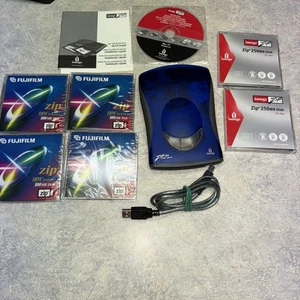 Iomega Zip 250 External Disk Drive WORKS! Z250USBPCMBP USB Powered 6 Disk & CD - Afbeelding 1 van 9