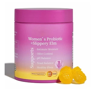Womans Probiotics Gummies with Slippery Elm & Prebiotics for Women 60 Gummies - Picture 1 of 9