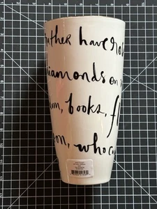 Kate Spade Lenox Daisy Place Wit & Wisdom Vase 9โ White Black Script~New In Box - Picture 1 of 9