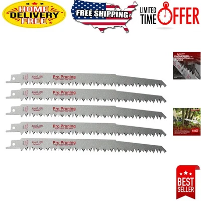 Lâminas de madeira eficientes de 9 polegadas para serras alternativas - Pacote com 5 - Corte rápido - Imagem 1 de 4