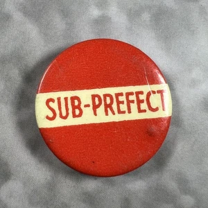 Sub-Prefect 70's Vintage Button Safety Pin Back 1" Round - Picture 1 of 2