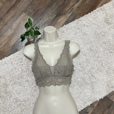 Aerie Size Small Beige Lace Wireless Unpadded Bralette - Image 1 of 4