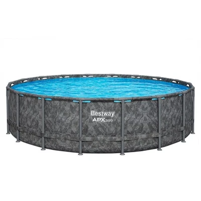 APX365™ Winterfester Solo Pool ohne Zubehör Ø 549 x 132 cm, Marmor-Optik (Dunkel - Bild 1 von 4