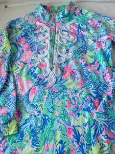 Lilly Pulitzer Size Small UPF 50+ SKIPPER TUNIC POPOVER Mermaids Cove - Picture 1 of 6