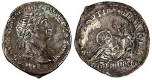 Roman Imperial. Trajan AD 98-117 AR Denarius 3.07 gr., 18 mm VIA TRAIANA RIC 266 - Afbeelding 1 van 3