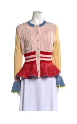 Alexander McQueen Peplum Cardigan Sweater Tagged Large Fits Sz Small - Image 1 of 4