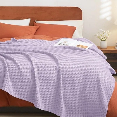 Queen Size Waffle Weave Blanket 100% Pre-Washed Cotton Lightweight Snag - Image 1 of 4