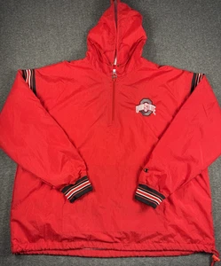 Pullover cortavientos Champion Ohio State Buckeyes media cremallera con capucha 2XL USADO EN EXCELENTE ESTADO - Imagen 1 de 10