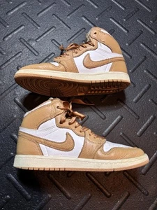 Nike Air Jordan 1 Mid GS Palomino White 2Y Brown Tan Leather 2023 AJ1 Retro - Picture 1 of 8
