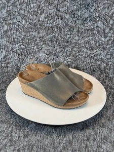 Birkenstock Papillio Namica Sandal Wedge Size 41 Metallic Stone Gold - Picture 1 of 7